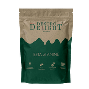 Beta-alanine powder in a Dextro Delight pouch, front view