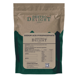 Dextro Delight sodium acid pyrophosphate (E450i) label with ingredient and storage details