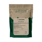 Dextro Delight L-arginine powder label with ingredient and storage details