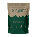 L-methionine powder in a Dextro Delight pouch, front view