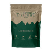 L-methionine powder in a Dextro Delight pouch, front view