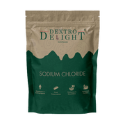 Ultrapure vacuum salt (sodium chloride) in a Dextro Delight pouch, front view
