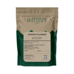 Dextro Delight ultrapure vacuum salt (sodium chloride) label with ingredient and storage details