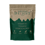 Vitamin B1 (thiamine hydrochloride) in a Dextro Delight pouch, front view