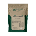 Dextro Delight sodium lactate 60% (E325) label with ingredient and storage details