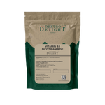 Dextro Delight vitamin B3 (nicotinamide / niacinamide) label with ingredient and storage details