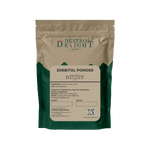 Dextro Delight sorbitol powder label with ingredient and storage details