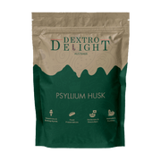 Psyllium husk 95% in a Dextro Delight pouch, front view