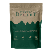 Calcium caseinate in a Dextro Delight pouch, front view