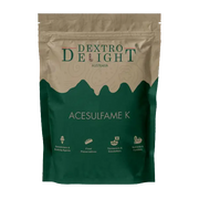 Acesulfame K (E950) sweetener in a Dextro Delight pouch, front view